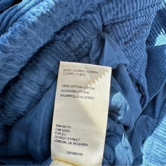 NWT Free People Wide-Leg Pull-On Cord Pants Blue Small